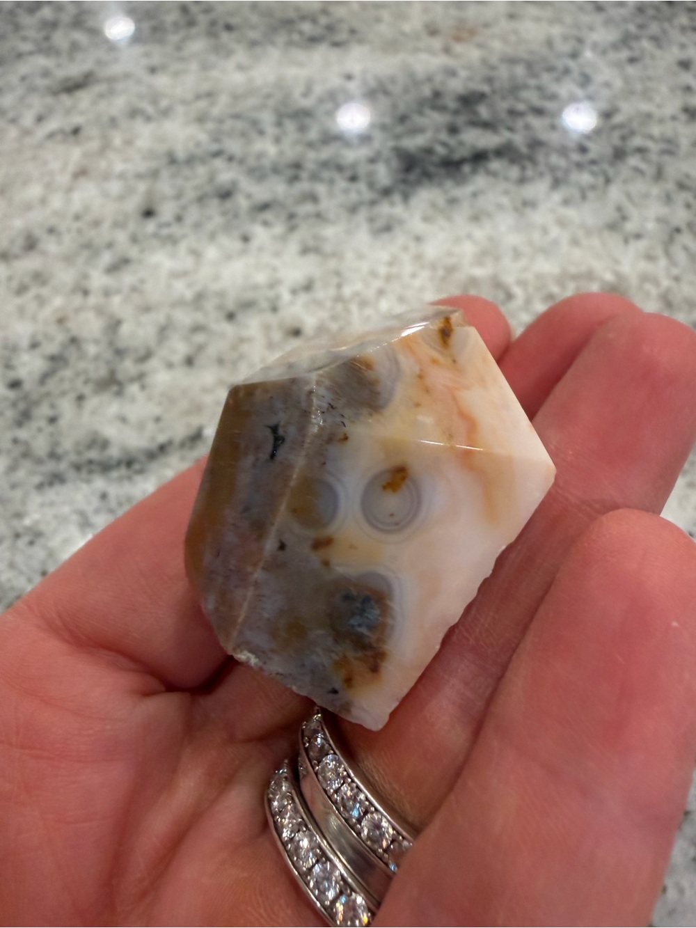 Polished Lace Agate Crystal Display Stone